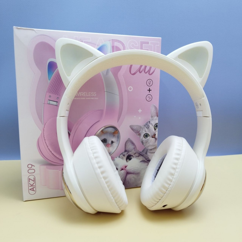 Беспроводные наушники HeadSet Cat с кошачьими ушками и котиком в иллюминаторе / Bluetooth наушники с RGB - фото 4 - id-p220672226