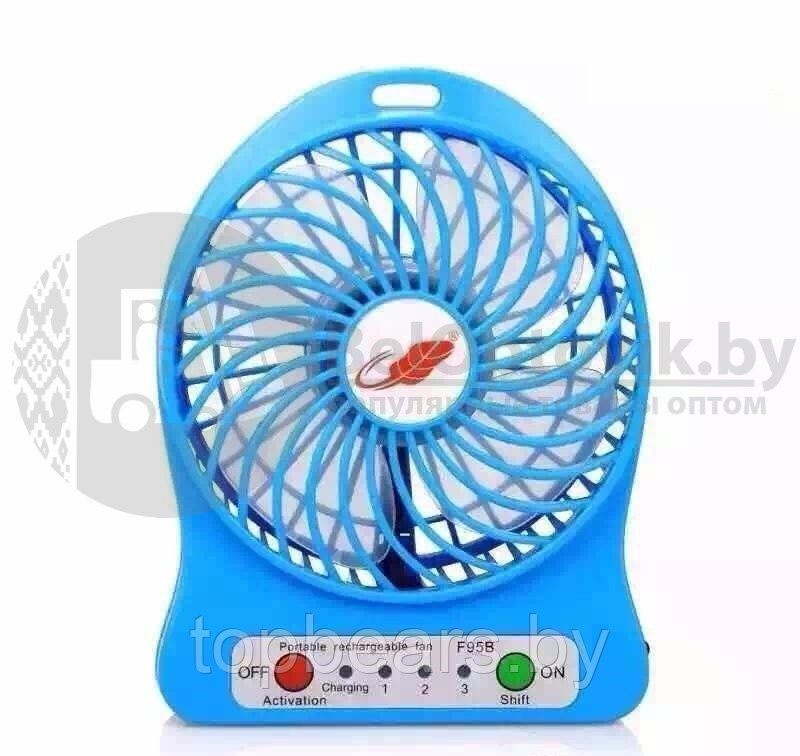 Мини вентилятор Portable Mini Fan (3 скорости обдува, подсветка) Розовый - фото 2 - id-p220671933