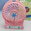 Мини вентилятор Portable Mini Fan (3 скорости обдува, подсветка) Розовый, фото 6