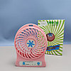 Мини вентилятор Portable Mini Fan (3 скорости обдува, подсветка) Розовый, фото 7