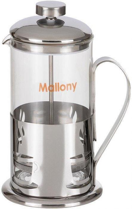 MALLONY Чайник/кофейник (кофе-пресс), ALITO, 600 мл, из жаропрочного стекла, в корп из нерж стали (950150) - фото 4 - id-p220672932