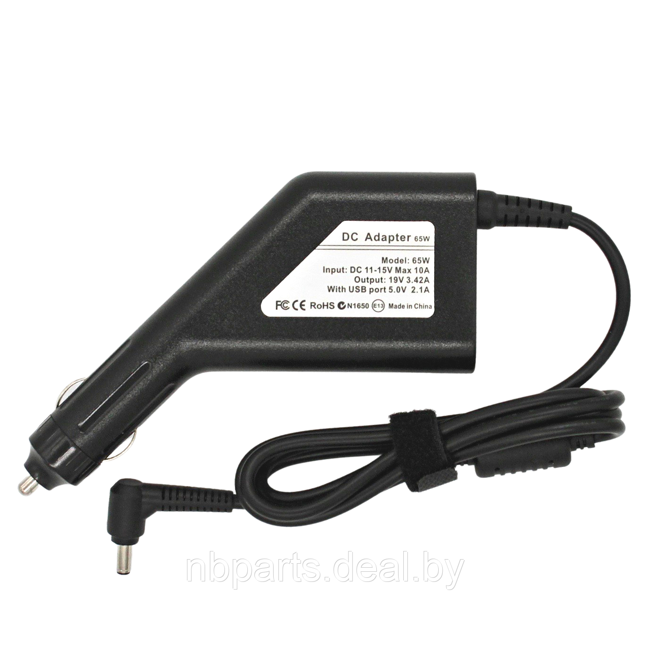 Автомобильное зарядное устройство для ноутбука Asus 65W, 19V 3.42A, 4,0x1,35 - фото 1 - id-p111769442