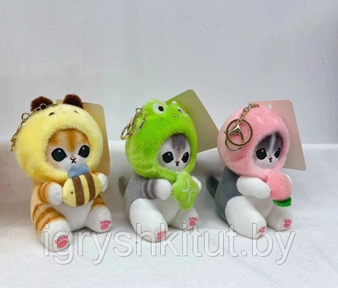 Мягкая игрушка брелок Котёнок в одёжке, разные цвета - фото 2 - id-p220674634