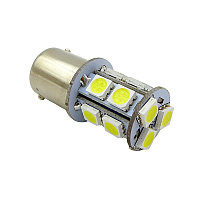 Светодиодная лампочка S022A T15/жёлтый/(BA15S) 13SMD 5050 12V 1 contact, коробка 2 шт.