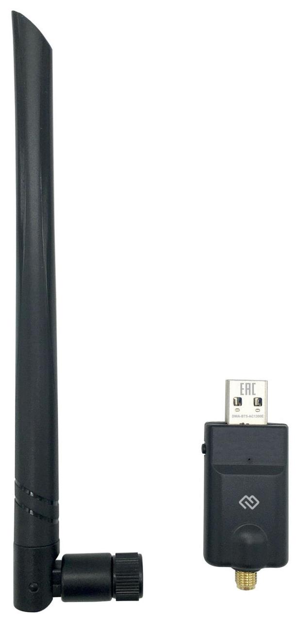 Сетевой адаптер WiFi + Bluetooth Digma DWA-BT5-AC1300E AC1300 USB 3.0 (ант.внеш.съем) 1ант. (упак.:1шт) - фото 1 - id-p220674738