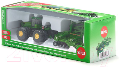 Трактор игрушечный Siku John Deere 9630 c прицепом-плугом / 1856 - фото 2 - id-p220679787