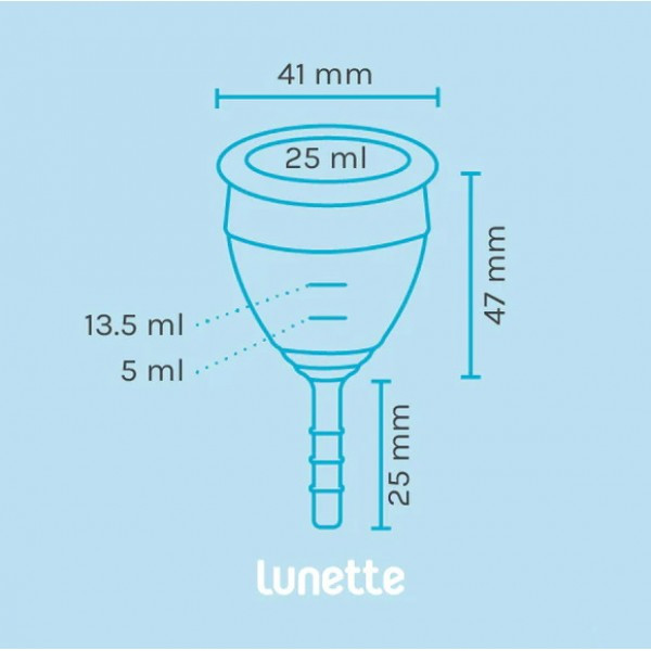 Синяя менструальная чаша Lunette Cup 25 мл - фото 5 - id-p220680956