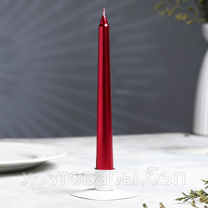 Набор свечей античных, 1,9х 20 см, 6 штук, рубиновый металлик - фото 2 - id-p220681523