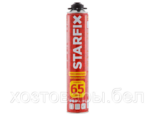 Пена монтажная профессиональная всесезонная STARFIX Foam Pro 65 (850мл) (Выход пены до 65 л) - фото 1 - id-p220681502