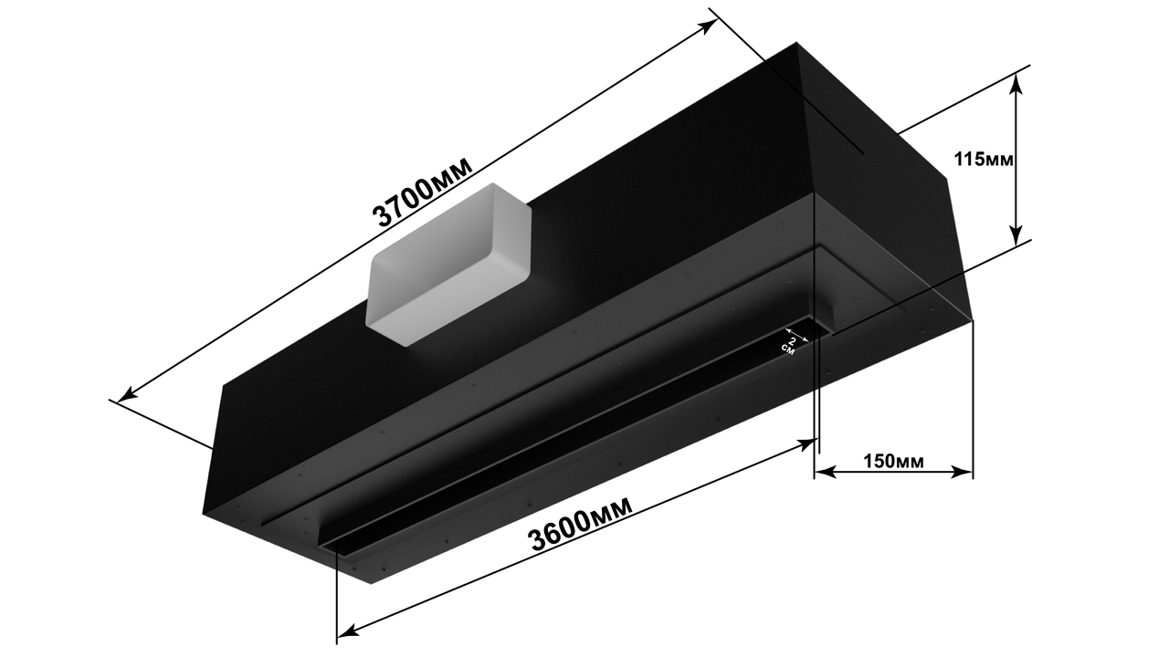 Диф-Луч-3600Ч-1 Вентиляционный диффузор для гипсокартона, черный - фото 2 - id-p203389227