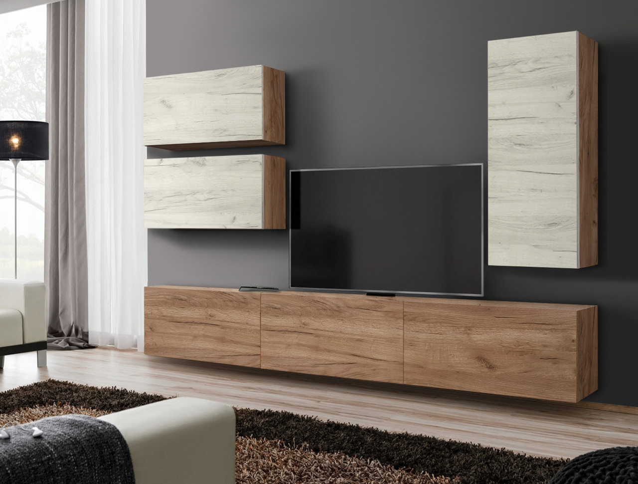 Гостиная Венеция СН-121.01 Дуб крафт белый - Дуб крафт табачный