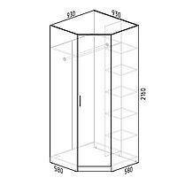 Шкаф угловой Марсель МР-010 фабрика Интермебель (много цветов), фото 3