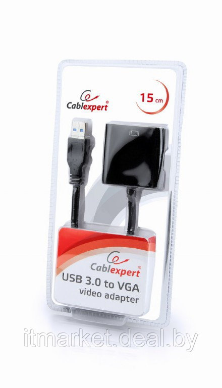 Переходник Cablexpert AB-U3M-VGAF-01 (USB3.0 -> VGA Full HD) 15 см - фото 2 - id-p220685742