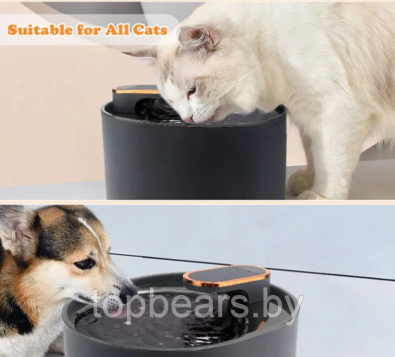 УЦЕНКА Автоматическая поилка для кошек и собак Pet Water Dispenser 2118 (емкость 3 л), черная - фото 4 - id-p220691863