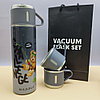 УЦЕНКА  Термос Мишка с тремя кружками Vacuum set / Подарочный набор с вакуумной изоляцией / 500 мл., фото 4