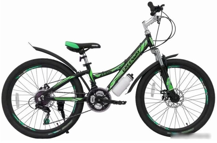 Велосипед Greenway 4930M 24 р.12.5 2022 (черный/зеленый) - фото 1 - id-p220692365