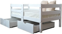 Кровать-тахта детская EcoWood Виктория 80x160 с ящиками / ECO.001.00041.80-160.W