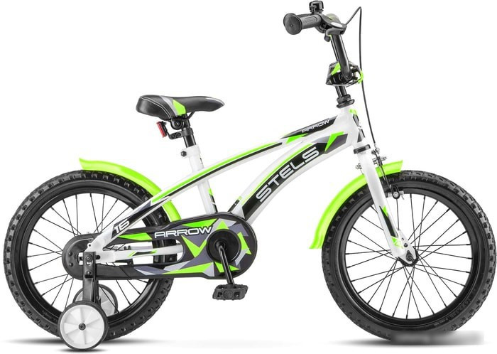 Детский велосипед Stels Arrow 16 V020 (белый/зеленый, 2018) - фото 1 - id-p220692226