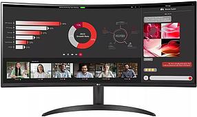 Монитор 34" ЖК монитор LG 34WR50QC-B (Curved LCD) IPS LED 21:9 HDMI матовая 300cd 178гр/178гр 3440x1440 100Hz