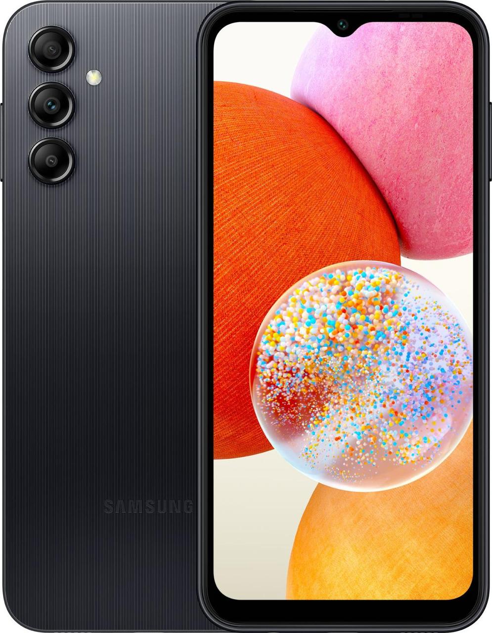 Смартфон Samsung SM-A145F Galaxy A14 64Gb 4Gb черный моноблок 3G 4G 2Sim 6.6" 1080x2408 Android 50Mpix 802.11 - фото 1 - id-p220695498