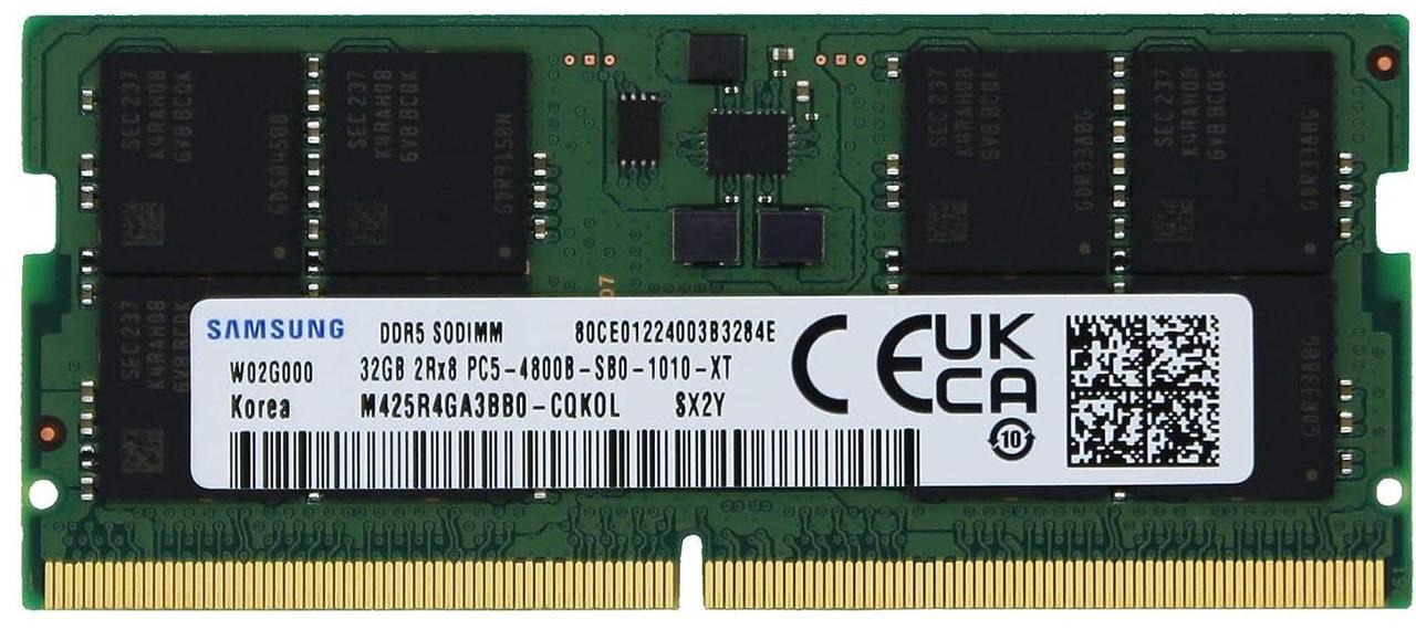 Память DDR5 32GB 4800MHz Samsung M425R4GA3BB0-CQK OEM PC5-38400 CL40 SO-DIMM 262-pin 1.1В dual rank OEM - фото 1 - id-p220695299