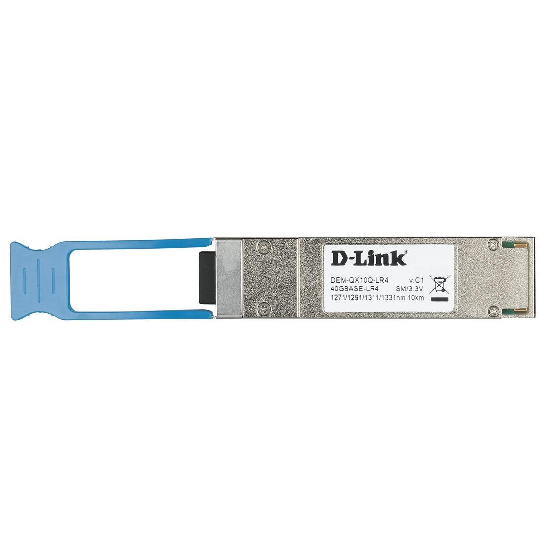 Трансивер D-Link QX10Q-LR4/B1A Трансивер QSFP+ с 1 портом 40GBase-LR4 для одномодового оптического кабеля (до - фото 1 - id-p220695950
