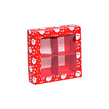 Коробка для 4 конфет Дед мороз (Россия, 12,6х12,6х3,5см) 9695457