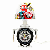 Часы-светильник "Робот", плавный ход, 2 АА, USB