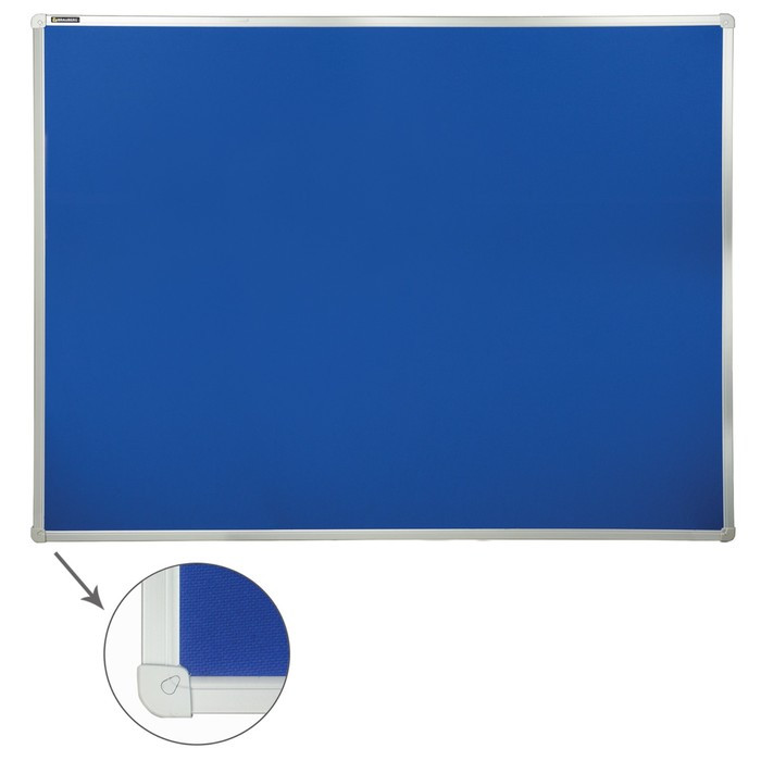 Доска c текстильным покрытием для объявлений 90 х 120 см, синяя, гарантия 10 лет - фото 1 - id-p220696323
