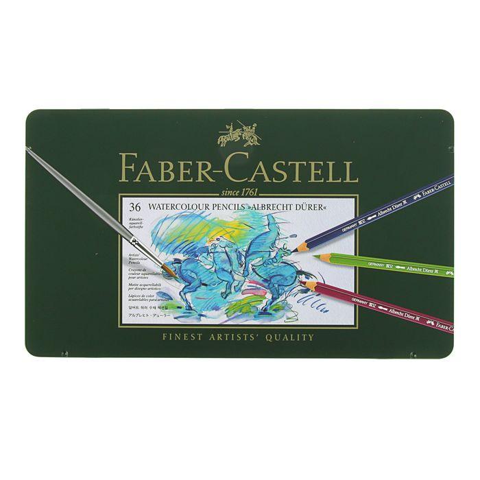 Карандаши акварельные набор 36 цветов, Faber-Castell Albrecht DÜRER®, в металлическом пенале - фото 2 - id-p220696346