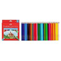 Карандаши 48 цветов Faber-Castell ECO «Замок» 7/2.8 шестигранный корпус, с точилкой