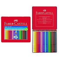 Карандаши 24 цвета Faber-Castell GRIP 2001 трёхгранные, в металлической коробке