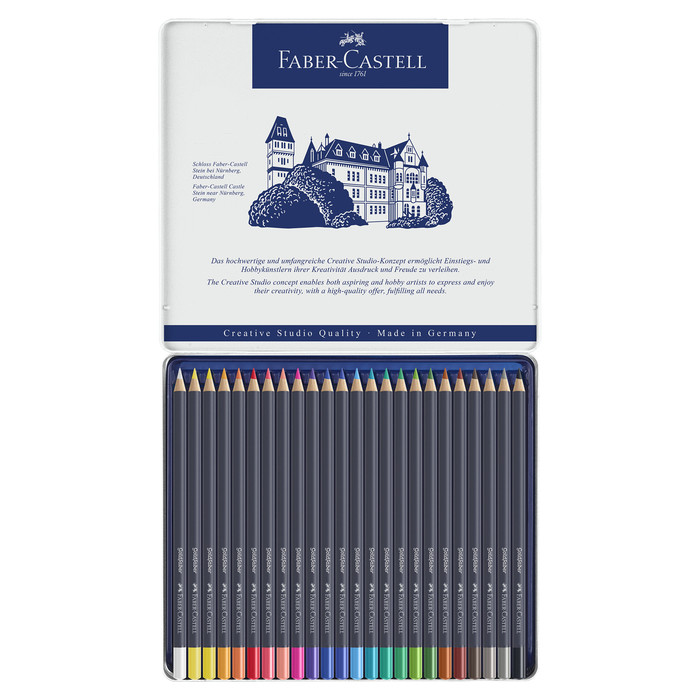 Карандаши художественные Faber-Castell 24 цвета, в металлической коробке - фото 1 - id-p220696369