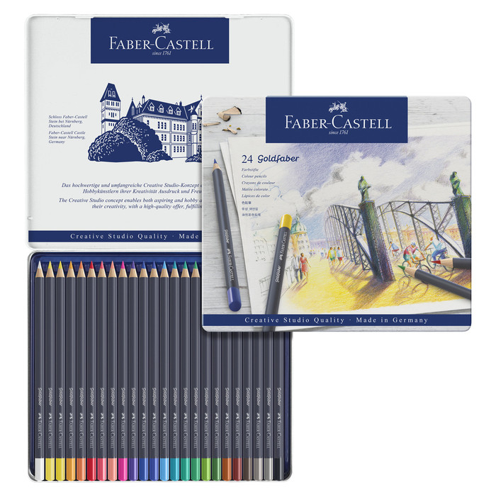 Карандаши художественные Faber-Castell 24 цвета, в металлической коробке - фото 2 - id-p220696369