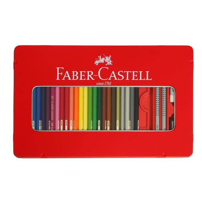 Карандаши 48 цвета Faber-Castell "Замок", трёхгранный корпус, 2 чернографитных карандаша , с ластиком, в - фото 3 - id-p220696370