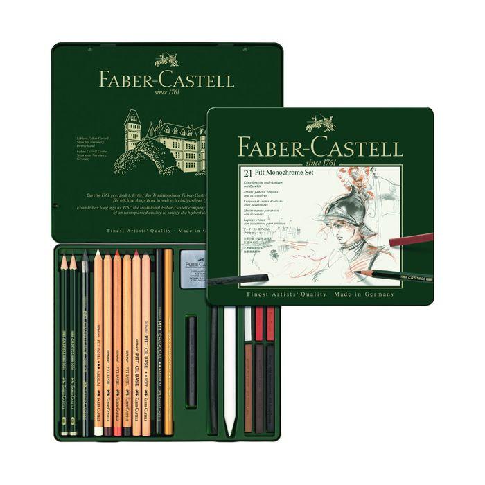 Карандаши художественные набор Faber-Castell PITT 21 штуки в металлической коробке - фото 1 - id-p220696415