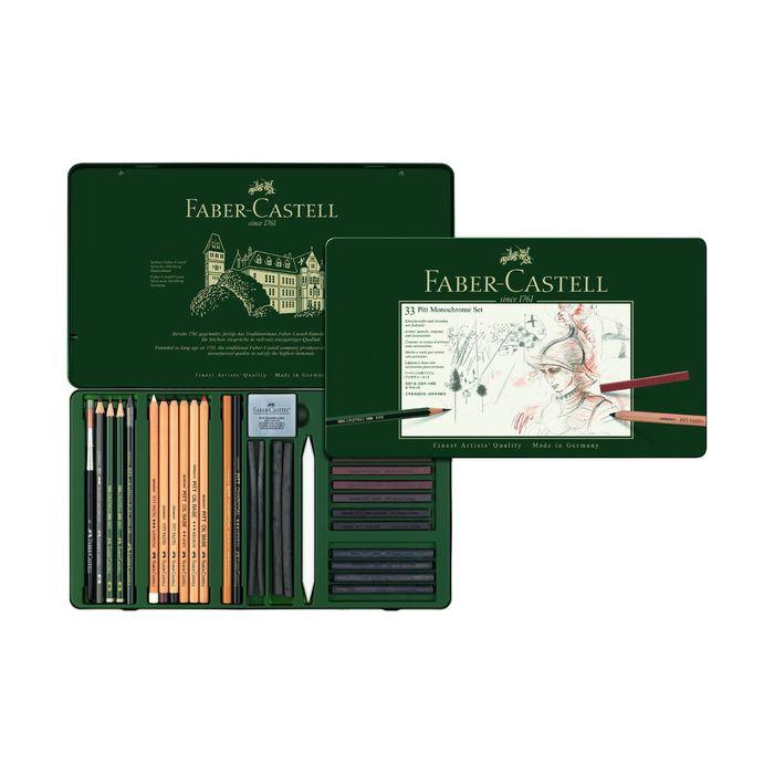 Карандаши художественные набор Faber-Castell PITT 33 штуки в металлической коробке - фото 1 - id-p220696417