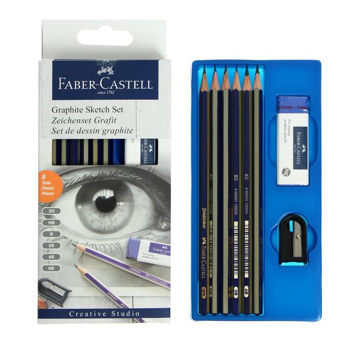 Набор карандашей чернографитных разной твердости Faber-Castell GOLDFABER 1221, 6 штук, 6B-2H - фото 1 - id-p220696435