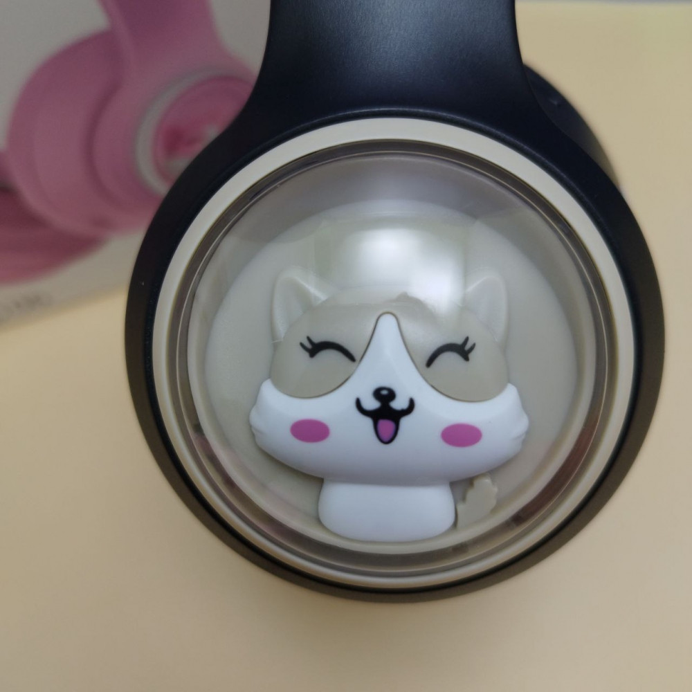 Беспроводные наушники HeadPhone AKZ 06 c котиком в иллюминаторе / Bluetooth наушники 5.0 Розовый - фото 6 - id-p220696576