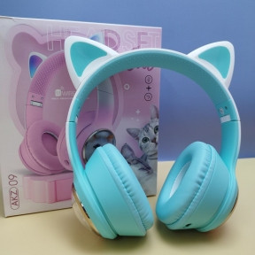 Беспроводные наушники HeadSet Cat с кошачьими ушками и котиком в иллюминаторе / Bluetooth наушники с RGB - фото 1 - id-p220696579