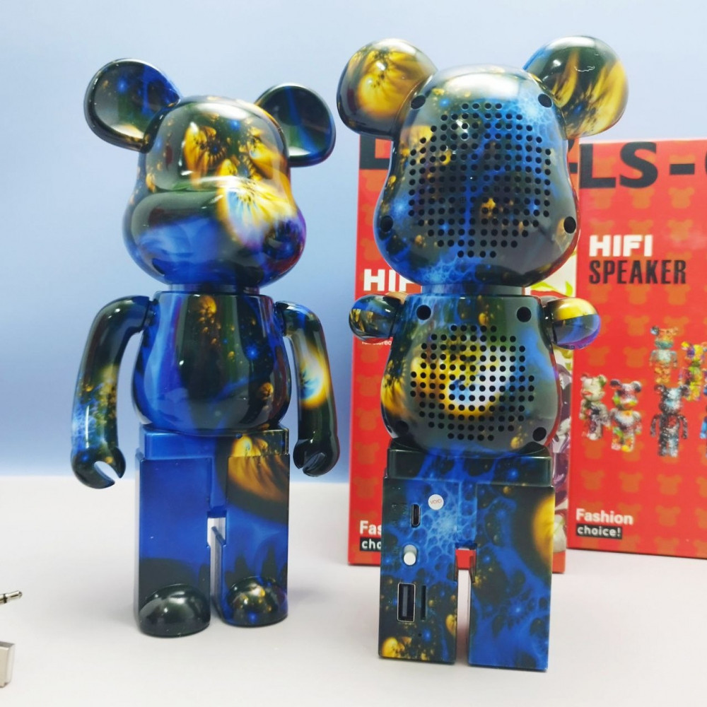 Беспроводная креативная Bluetooth колонка Мишка BEARBRICK LS-02 (Bluetooth колонка, FM-радио, USB, микрофон) - фото 2 - id-p220696583