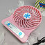 Мини вентилятор Portable Mini Fan (3 скорости обдува, подсветка) Розовый, фото 8