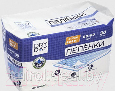 Набор пеленок одноразовых впитывающих Modum Dry Day Super 60x90 - фото 2 - id-p220697952