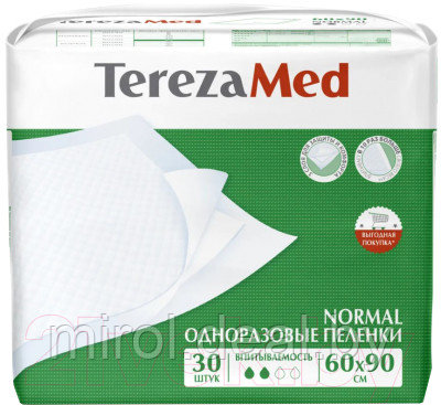 Набор пеленок одноразовых впитывающих Tereza Med Впитывающие Normal 60x90 - фото 1 - id-p220698282