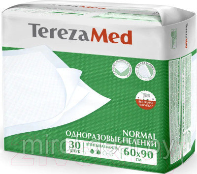 Набор пеленок одноразовых впитывающих Tereza Med Впитывающие Normal 60x90 - фото 2 - id-p220698282