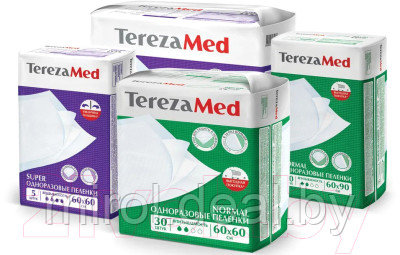 Набор пеленок одноразовых впитывающих Tereza Med Впитывающие Normal 60x90 - фото 5 - id-p220698282