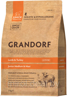 Сухой корм для собак Grandorf Dog Junior Lamb & Turkey - фото 1 - id-p220698606