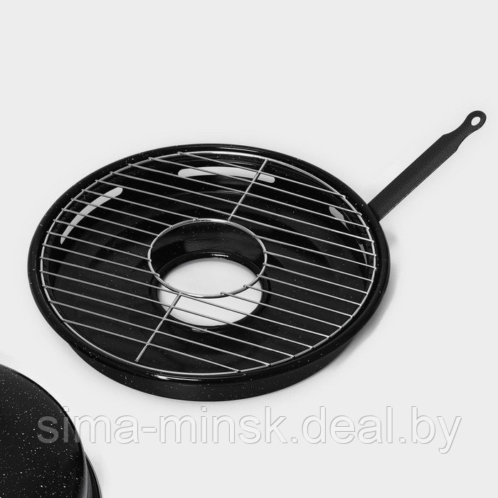 Сковорода- гриль Healthy grill, d=33 см, эмалированное покрытие, цвет чёрный - фото 6 - id-p220699755