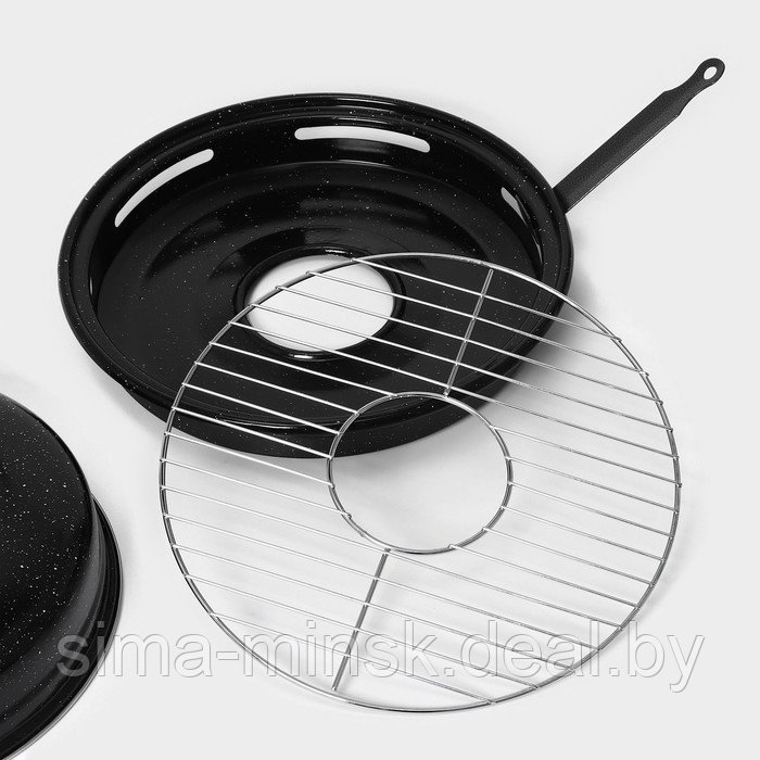Сковорода- гриль Healthy grill, d=33 см, эмалированное покрытие, цвет чёрный - фото 7 - id-p220699755
