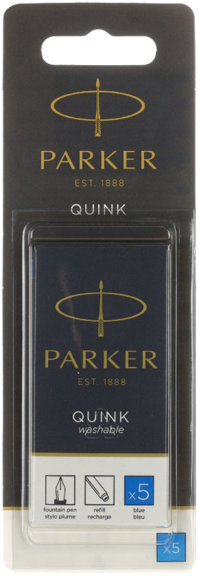 Чернила в капсулах смываемые Parker Cartridge Quink синие - фото 2 - id-p220699974